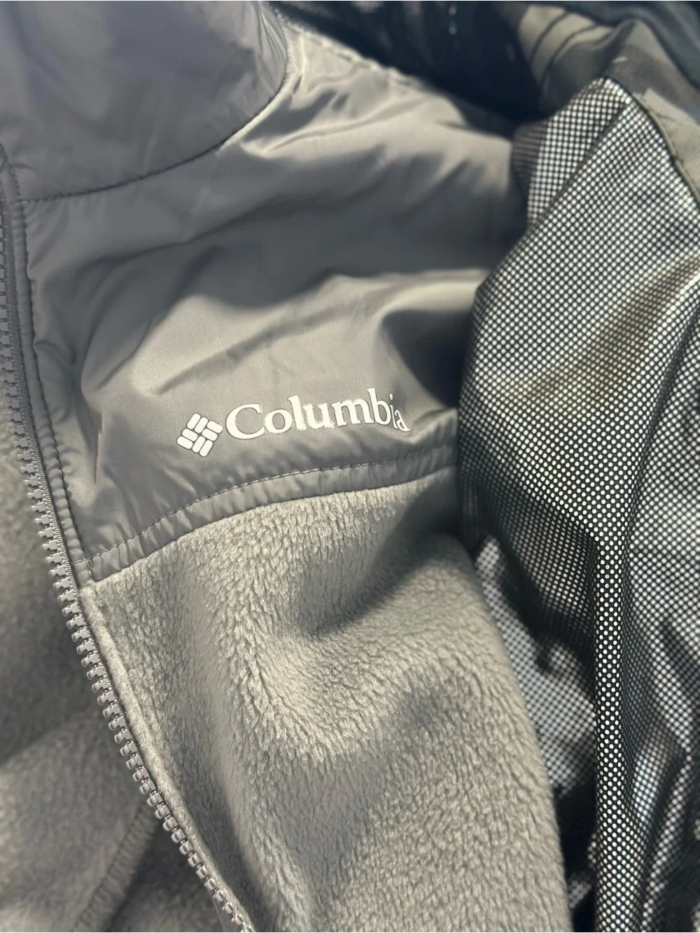 Columbia teens Grey & Black Camouflage Raincoat